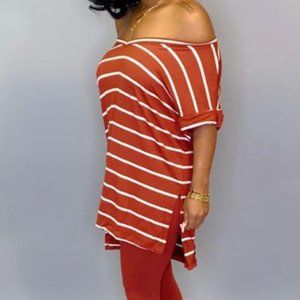 @tiffdall- Stripe Top and Leggings Set (Gray XL)
